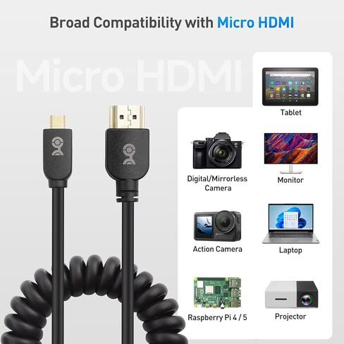 Cable Matters 48Gbps 8K HDMI Coiled Cable 1-3ft with 8K@60Hz, 4K@240Hz and HDR Support, HDMI Cable Coiled for PS5, Xbox Series X/S, RTX4080/4090, RX 7800/7900, Apple TV, and More in Saudi Arabia
