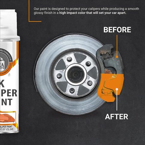 ERA Paints Orange Brake Caliper Paint With Omni-Curing Catalyst Technology - 2K Aerosol Glossy Finish High Temp Resistance And Extreme Durability Against Color Fade And Chemicals Like Brake Fluid in Saudi Arabia