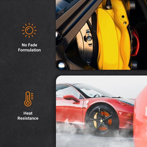 ERA Paints Orange Brake Caliper Paint With Omni-Curing Catalyst Technology - 2K Aerosol Glossy Finish High Temp Resistance And Extreme Durability Against Color Fade And Chemicals Like Brake Fluid in Saudi Arabia