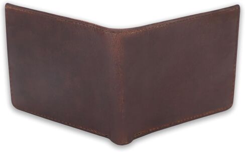 جلود الحبوب الكاملة RFID حظر محفظة Bifold للرجال مع حامل الغيتار ، و Billfold Slim Leather ، ومحفظة هدية كلاسيكية (محفظة تمريرة ، بنية) in Kuwait