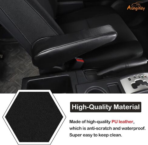 Aunginsy Seat Armrest Covers Fit Toyot@ FJ Cruiser 2007-2021 Pair Left and Right Seat Side Armrest Cushion Covers Driver Seat Side Armrest Covers Black Arm Rest Covers Replacement Leather Accessories in Saudi Arabia