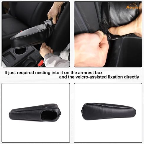Aunginsy Seat Armrest Covers Fit Toyot@ FJ Cruiser 2007-2021 Pair Left and Right Seat Side Armrest Cushion Covers Driver Seat Side Armrest Covers Black Arm Rest Covers Replacement Leather Accessories in Saudi Arabia