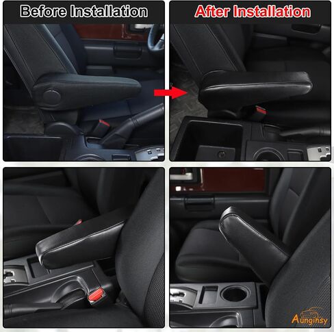 Aunginsy Seat Armrest Covers Fit Toyot@ FJ Cruiser 2007-2021 Pair Left and Right Seat Side Armrest Cushion Covers Driver Seat Side Armrest Covers Black Arm Rest Covers Replacement Leather Accessories in Saudi Arabia