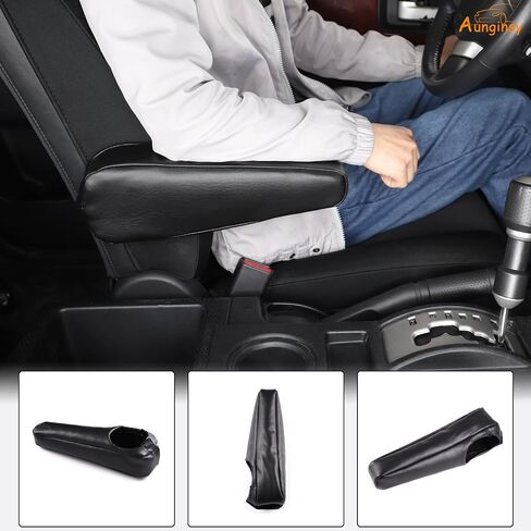 Aunginsy Seat Armrest Covers Fit Toyot@ FJ Cruiser 2007-2021 Pair Left and Right Seat Side Armrest Cushion Covers Driver Seat Side Armrest Covers Black Arm Rest Covers Replacement Leather Accessories in Saudi Arabia