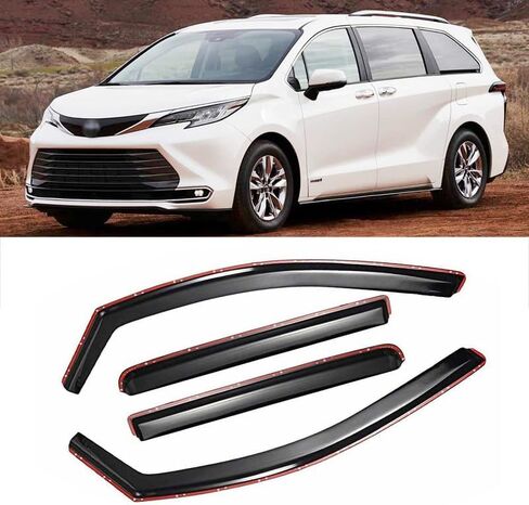 Window Deflector in-Channel Fit for 2021-2022 Sienna Window Visors Vent Sun Guards Dark Smoke in Kuwait