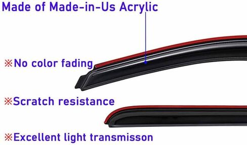 Window Deflector in-Channel Fit for 2021-2022 Sienna Window Visors Vent Sun Guards Dark Smoke in Kuwait