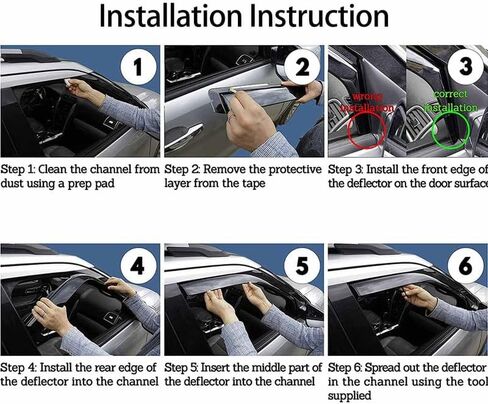 Window Deflector in-Channel Fit for 2021-2022 Sienna Window Visors Vent Sun Guards Dark Smoke in Kuwait