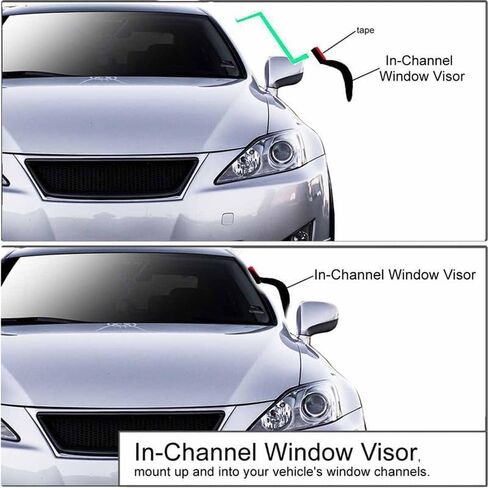 Window Deflector in-Channel Fit for 2021-2022 Sienna Window Visors Vent Sun Guards Dark Smoke in Kuwait