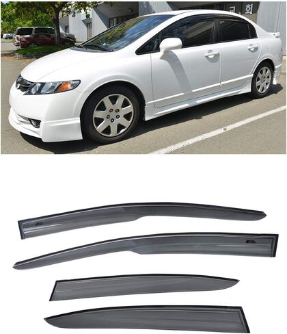 استبدال نماذج هوندا سيفيك سيدان 2006-2011 | EOS Vissors JDM Mugen LL Side Dep Vent Window Diplectors Rain Guard DWV-V8 in Saudi Arabia