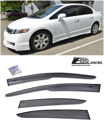 استبدال نماذج هوندا سيفيك سيدان 2006-2011 | EOS Vissors JDM Mugen LL Side Dep Vent Window Diplectors Rain Guard DWV-V8 in Saudi Arabia