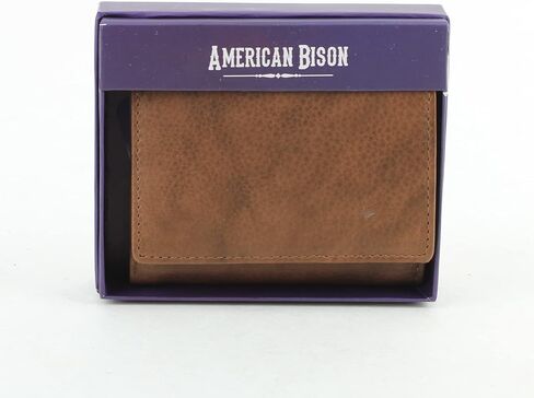 American Bison Trifold Classic Wallet for Men – RFID Blocking Cowhide Leather Wallet (Black) in Kuwait