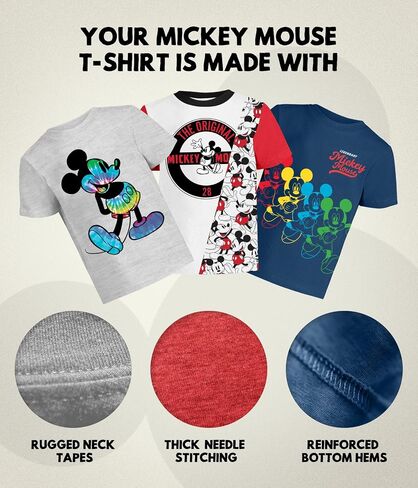 Disney Mickey Mouse Shirt for Kids (Boys Clothes) Fantasia Tshirt 8 Toddler R/Or/Bu SS in Kuwait