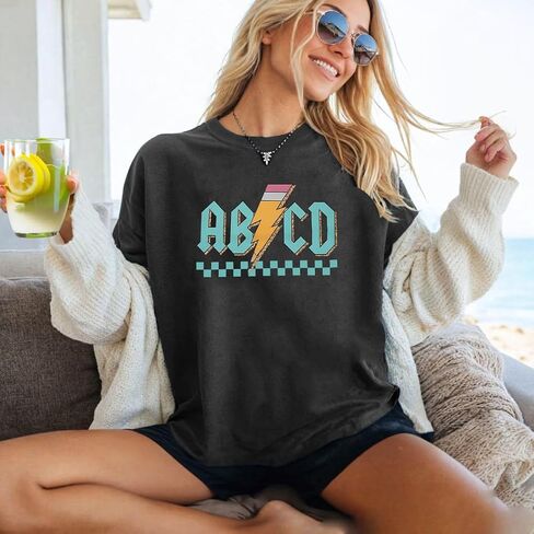 Teacher Shirts Women Kindergarten Teacher Shirt Cute ABCD Pencil Graphic Short Sleeve Top Casual Inspirational Tee Tops in Saudi Arabia