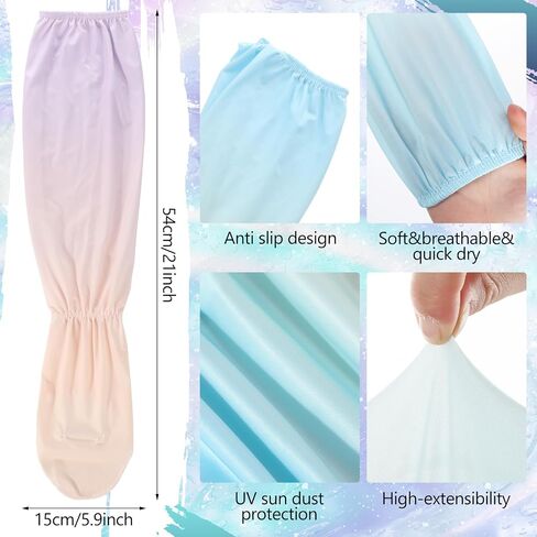 4 Pairs Driving Fingerless Sun Sleeves Adjustable Cooling Arm Sleeves with Gloves UV Protection Women Men Cycling in Saudi Arabia