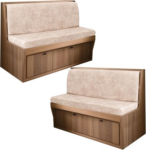 4PCS Leather Look RV Dinette Cushion Covers, Stretchable Camper Cushion Covers Washable Rv Seat Covers Furniture Protector Rv Covers with 2 Brown Backrest Cover & 2 Bench Cover in Saudi Arabia