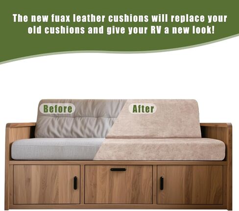 4PCS Leather Look RV Dinette Cushion Covers, Stretchable Camper Cushion Covers Washable Rv Seat Covers Furniture Protector Rv Covers with 2 Brown Backrest Cover & 2 Bench Cover in Saudi Arabia