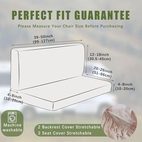 4PCS Leather Look RV Dinette Cushion Covers, Stretchable Camper Cushion Covers Washable Rv Seat Covers Furniture Protector Rv Covers with 2 Brown Backrest Cover & 2 Bench Cover in Saudi Arabia