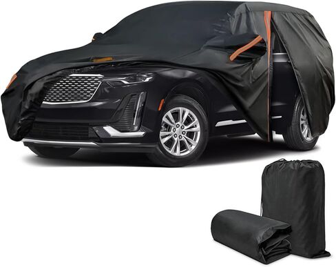 SUV Car Cover Custom Fit for Cadillac XT6 2020-2025, Full Car Cover Waterproof All Weather for Automobiles, Outdoor Sun Rain UV Snow Dust Protection, with Driver Door Zipper and Reflective Strips in Kuwait