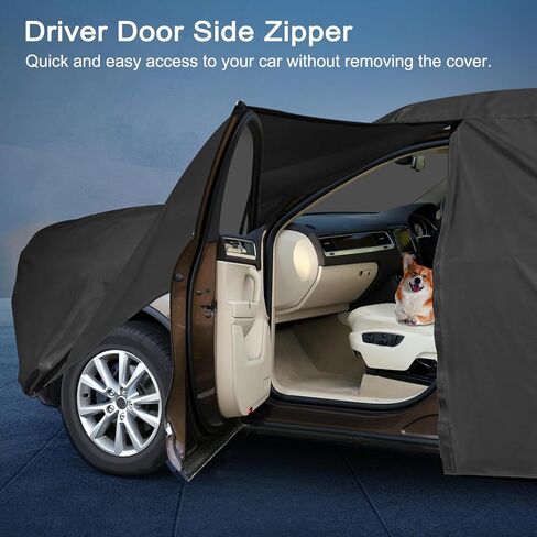SUV Car Cover Custom Fit for Cadillac XT6 2020-2025, Full Car Cover Waterproof All Weather for Automobiles, Outdoor Sun Rain UV Snow Dust Protection, with Driver Door Zipper and Reflective Strips in Kuwait