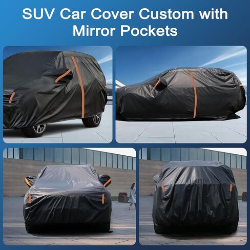 SUV Car Cover Custom Fit for Cadillac XT6 2020-2025, Full Car Cover Waterproof All Weather for Automobiles, Outdoor Sun Rain UV Snow Dust Protection, with Driver Door Zipper and Reflective Strips in Kuwait