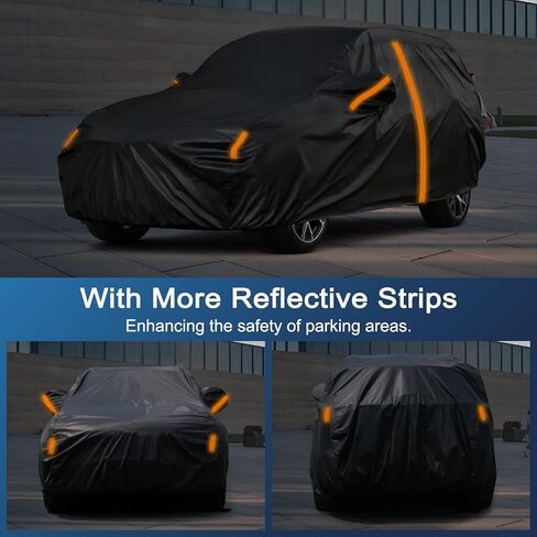 SUV Car Cover Custom Fit for Cadillac XT6 2020-2025, Full Car Cover Waterproof All Weather for Automobiles, Outdoor Sun Rain UV Snow Dust Protection, with Driver Door Zipper and Reflective Strips in Kuwait