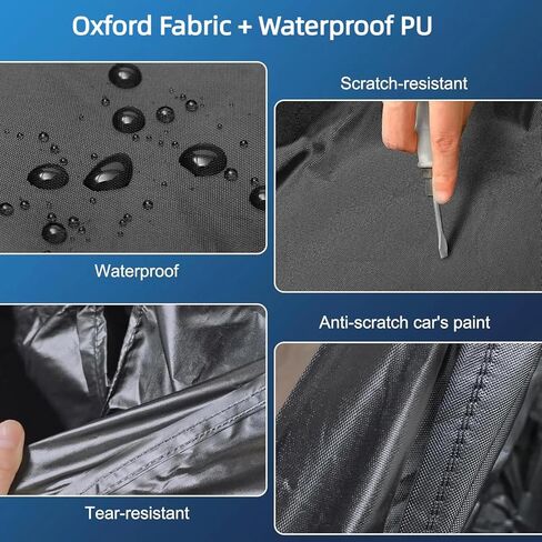 SUV Car Cover Custom Fit for Cadillac XT6 2020-2025, Full Car Cover Waterproof All Weather for Automobiles, Outdoor Sun Rain UV Snow Dust Protection, with Driver Door Zipper and Reflective Strips in Kuwait