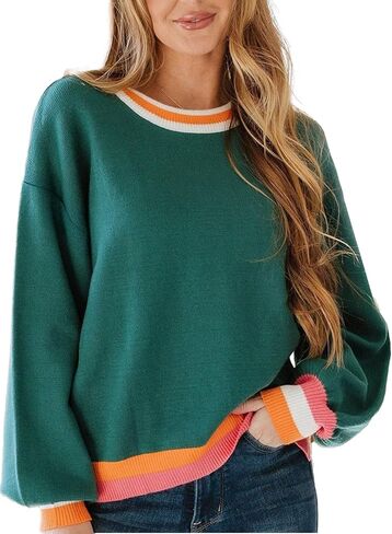 Shewin Womens Sensters Crew Neck Tops Long Long Tops Cont -Cont Clock Fall Fall Fall For Women 2025 in Kuwait
