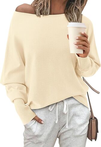 BTFBM Off Shoulder Sweaters for Women Trendy 2025 Fall Long Sleeve Casual Basic Knit Winter Oversized Pullover Sweater in Saudi Arabia
