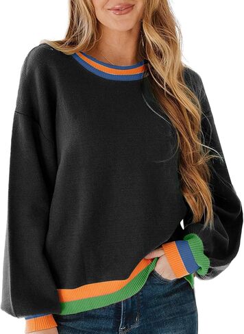 Shewin Womens Sensters Crew Neck Tops Long Long Tops Cont -Cont Clock Fall Fall Fall For Women 2025 in Kuwait