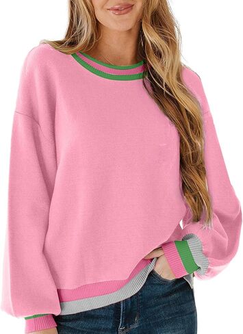 Shewin Womens Sensters Crew Neck Tops Long Long Tops Cont -Cont Clock Fall Fall Fall For Women 2025 in Kuwait