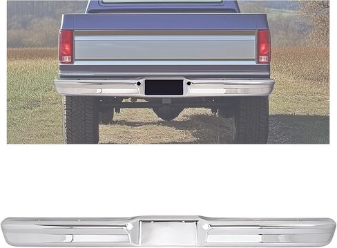 KUAFU Rear Bumper Face Bar Compatible with 1980-1986 Ford F100 / F150 / F250 / F350 Steel Silvery Bumper Chrome in Saudi Arabia