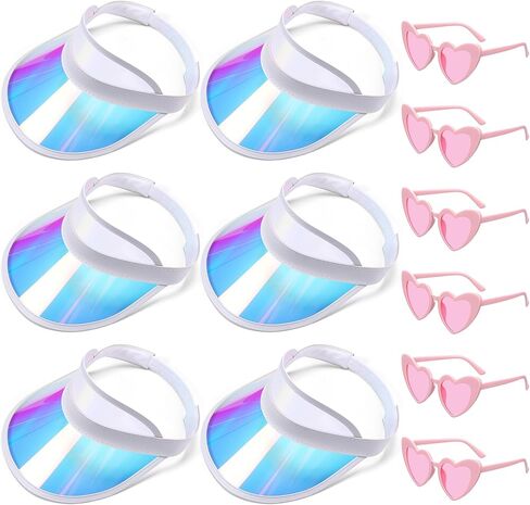 Sun Visor Hats and Heart Sunglasses Cap Clip-on Vintage UV Protection Beach Outdoor for Party Supplies in Kuwait