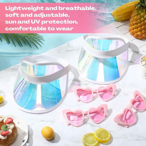 Sun Visor Hats and Heart Sunglasses Cap Clip-on Vintage UV Protection Beach Outdoor for Party Supplies in Kuwait
