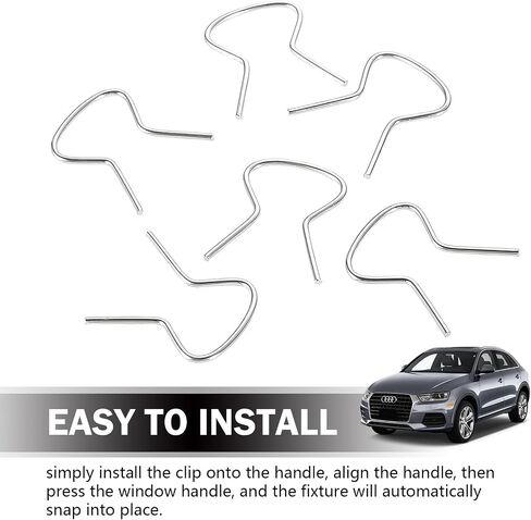 10 PCS Car Window Crank مقاطع التجنيب ، ومقبض نافذة مقاطع الاحتفاظ بالمعادن تشكيلة ، عالمية لمعظم السيارات (الفضة) in Saudi Arabia