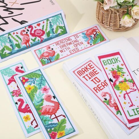 Origach 6 PCS Cross Stitch Stitch Kit للبالغين المبتدئين ، القطط اللطيفة في مجموعة الإشارة الإشارة إلى التطريز الخارجي المختوم مع تعليمات للمبتدئين المطبوعون مقاطع DIY لمحبي الكتب in Kuwait