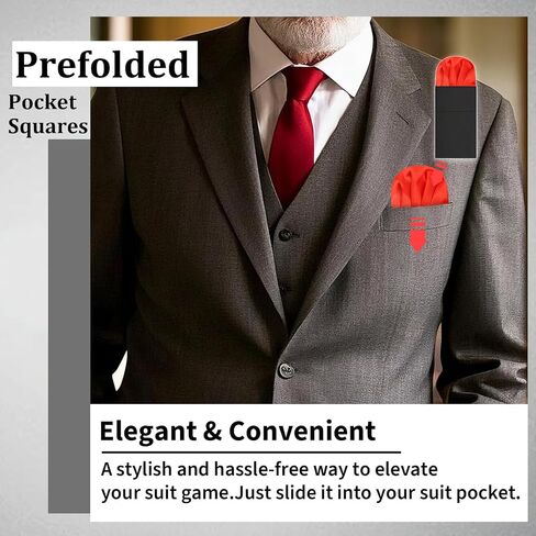Pocket Squares for Men Prefolded Pocket Handkerchief for Suit Jacket Tuxedo Accessories in Kuwait
