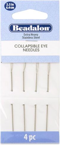 Beadalon Collapsible Eye Beading Needles, Heavy 0.51 / .020 inches diamater, 2.5 inches Length, 4 pc in Saudi Arabia