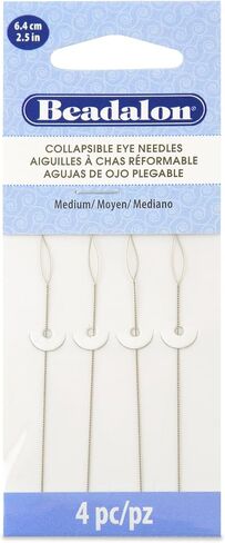 Beadalon Collapsible Eye Beading Needles, Heavy 0.51 / .020 inches diamater, 2.5 inches Length, 4 pc in Saudi Arabia