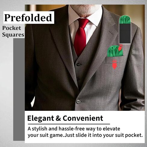Pocket Squares for Men Prefolded Pocket Handkerchief for Suit Jacket Tuxedo Accessories in Kuwait