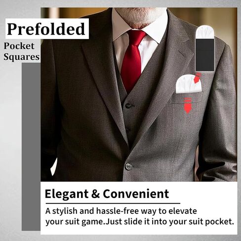 Pocket Squares for Men Prefolded Pocket Handkerchief for Suit Jacket Tuxedo Accessories in Kuwait