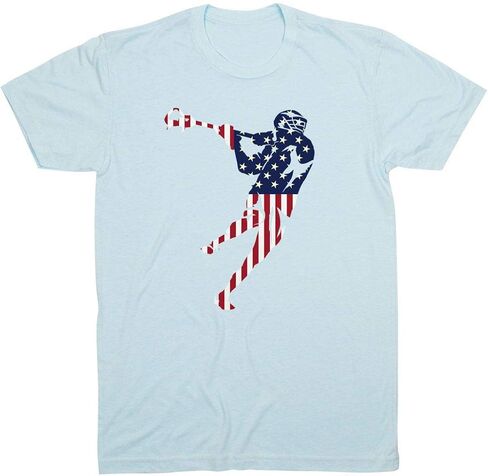 American Flag Silhouette T-Shirt | Guys Lacrosse Tees by ChalkTalk Sports | Multiple Colors | Youth and Adult Sizes in Saudi Arabia