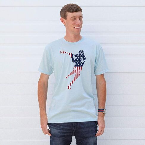 American Flag Silhouette T-Shirt | Guys Lacrosse Tees by ChalkTalk Sports | Multiple Colors | Youth and Adult Sizes in Saudi Arabia