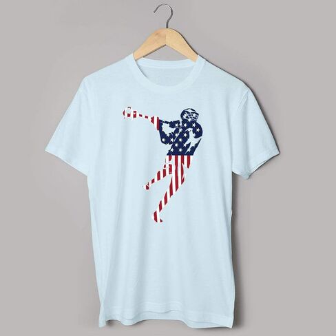 American Flag Silhouette T-Shirt | Guys Lacrosse Tees by ChalkTalk Sports | Multiple Colors | Youth and Adult Sizes in Saudi Arabia
