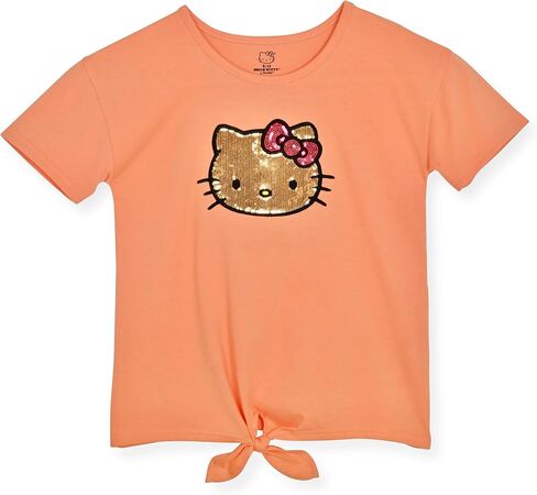 Hello Kitty Girls Tee Shirt with Sequins and Rhinestones - Fashion T-Shirt for Girls Clothing in Saudi Arabia