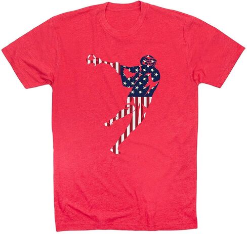 American Flag Silhouette T-Shirt | Guys Lacrosse Tees by ChalkTalk Sports | Multiple Colors | Youth and Adult Sizes in Saudi Arabia