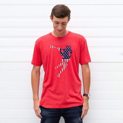 American Flag Silhouette T-Shirt | Guys Lacrosse Tees by ChalkTalk Sports | Multiple Colors | Youth and Adult Sizes in Saudi Arabia