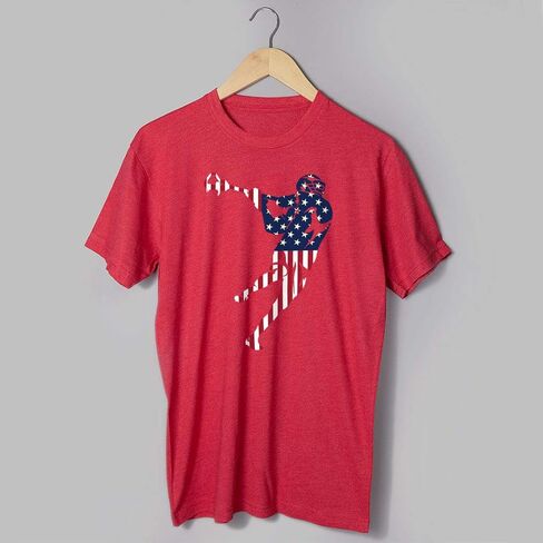 American Flag Silhouette T-Shirt | Guys Lacrosse Tees by ChalkTalk Sports | Multiple Colors | Youth and Adult Sizes in Saudi Arabia