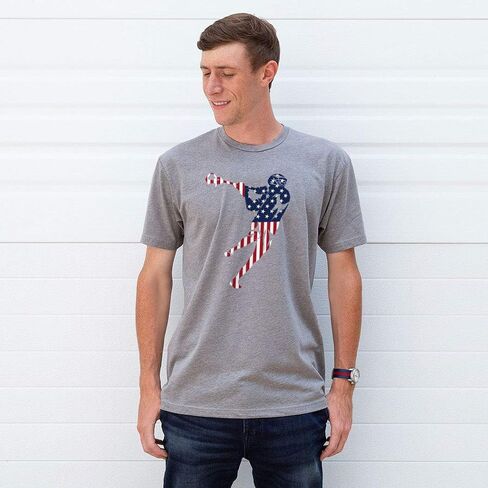 American Flag Silhouette T-Shirt | Guys Lacrosse Tees by ChalkTalk Sports | Multiple Colors | Youth and Adult Sizes in Saudi Arabia