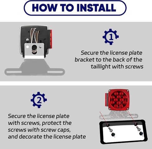 Trailer License Plate Bracket Frame, Aluminum License Plate Light Bracket Holder with Mounting Screws, Caps, Universal Tag Frame Car Accessories for Trailer Truck Boat in Saudi Arabia