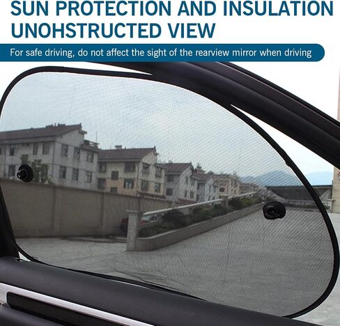 2 PCS Window Window Window ، ظلال نافذة تلقائية للشبكة للطفل ، أغطية نافذة التبريد لكتلة الأشعة الضارة ، ظلال 25 "× 15" للنوافذ الجانبية مع مصاصة ، لمعظم واقي السيارات (أسود) in Saudi Arabia